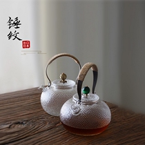 Japanese high temperature resistant glass pot hammer boiling teapot electric pottery stove special kettle copper handle glass lifting beam teapot teapot