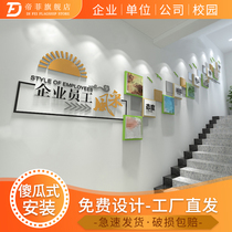 Company corporate theme promotion cultural wall custom design office meeting room staircase corridor background decoration creativity