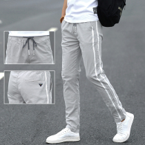 Tide brand casual pants mens straight loose long pants Korean version of the trend spring and summer 2021 new sweatpants sweatpants