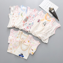 19 new children sleeveless vest mens and womens baby summer cartoon printing thin childrens cotton I-shaped base shirt