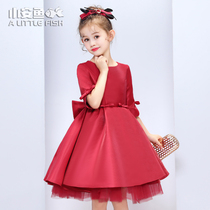 Childrens high-end noble dress girls foreign style princess dress show dance small host piano performance spring and autumn