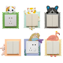 Switch protective cover creative living room bedroom light wall socket decorative cover buckle-free cartoon switch sticker
