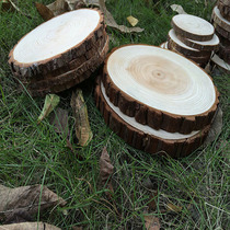 Round wood diy hand-painted material handmade pine chips kindergarten Christmas decoration of annual fir blocks