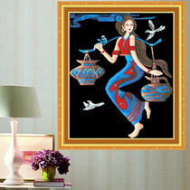 Mona Lisa cross stitch Ashima harvest new cross stitch Yunnan ethnic style simple modern living room painting