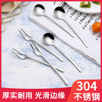 304 Stainless Steel Fruit Fork Cake Fork Coffee Spoon Creative Stainless Steel Fruit Sign 304 Coffee Spoon Gift