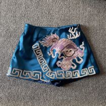 Cloud decoration totem 2021 original ethnic style womens hand embroidered purple lion casual culottes