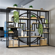 Partition Shelve Iron Art Screen Office Bookshelves Multilayer Containing Floor Decoration Shelf Living Room Genguan Show Shelf