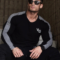 Fitness clothes mens sports long sleeves high elastic breathable muscles spring and autumn bottoming Winter Brothers equipment training clothes