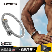 War rope bracelet American barbell braided bracelet Mens Fitness titanium wire bracelet RAWNESS Chijian