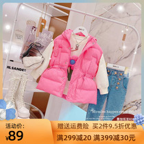 Girls cotton vest autumn and winter 2022 new childrens foreign style cotton vest vest little girl thickened warm bread clothing tide