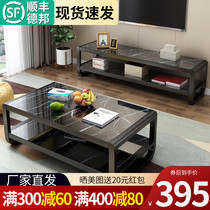 TV cabinet tea table side combination simple modern living room small apartment tempered glass simple Nordic TV table