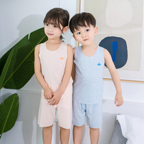 Children short sleeves Home Clothing Thin kit Men and women Summer Modale Sleepwear Baby New Breathable Air Conditioning Suit