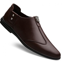 Fall Mens Shoes 2020 New Mens Casual Leather Shoes Genuine Leather Breathable Korean Version Wave Shoes A Foot foot Lazy Man Bean shoes