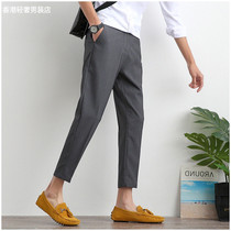 Casual Pants Men Summer Slim loose 100 lap Pants Pants Men Trend 100 Lap Straight Barrel Broadlegged Pure Western Pants