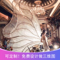 Shopping window festival dress-up supplies tile butterfly wings large wrought iron ornaments wedding background stage layout