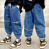 2022 Autumn New Boys Personalized Jeans Big Boys Handsome Pants Childrens Western-style Trousers Spring and Autumn Fashion