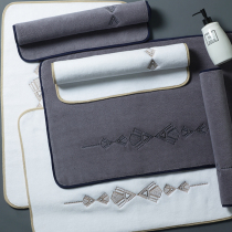 Hotel pure cotton bathroom door absorbent quick-drying floor towel Toilet foot mat Floor mat Household toilet Non-slip and dirt resistant