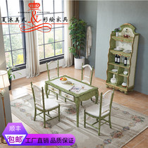 American Painted Personality Minimalist Dinner Table Family Combo Family Dining Side Cabinet Bookcase