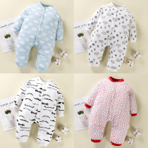 New baby clothes for 0-3 months Baby warm one-piece clothes for spring and autumn long sleeves for men and women in winter clothing