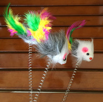 Suction cup spring gray mouse teasing cat toy super super adsorption teasing cat toy kitty interactive toy support set