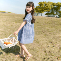 Korean girl dress 2021 new summer dress foreign style childrens dress young girl Korean summer skirt