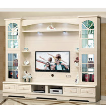 European style pastoral combination TV cabinet overall background wall cabinet living room Film and Television wall decoration cabinet modern simple partition wall
