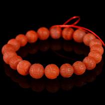 22 06 grams carved lotus beads south red agate bracelet bracelet