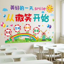 Class background wall layout wallpaper self-adhesive wall decoration creative wallpaper waterproof scrub inspirational wall sticker slogan