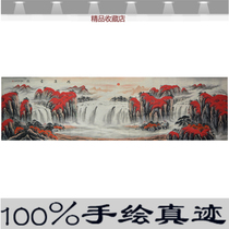 Country Painting Living Room Sofa Background Wall Small 2 Landscape Hang Painting Office Pure Hand Painted Murals Hongyun When Head Tutu