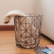 Nordic iron dirty clothes basket clothes storage basket dirty clothes laundry basket household simple dirty clothes basket toys storage bucket