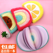 Notebook Literary exquisite cute girl heart plush semicircular color page hand ledger Student diary