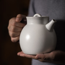New Character Drinking Hall Su Beating Glazed Pottery Pot White Clay Open Sheet Electric Pottery Stove Burning Kettle Pure Handmade Teapot Teapot Teapot