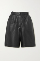 6 fold ENVELOPE1976 black leather womens shorts