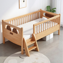 Solid Wood Children Bed Oak Crib Single Small Bed Boy Girl Girl Princess Bed Large Bed Widening Bed Splicing Bedside