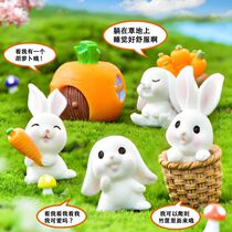 Micro Landscape Resin Small Pendulum Piece Cute Little Rabbit Mini Animal Bonsai Multimeat Adornment Girl desktop hem