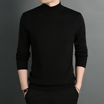 Mens semi-high-collar sweater in winter jersey in the middle of the collar-weasel-shirt trendsetters Korean version of the undershirt casual mens sweatshirt