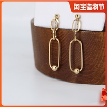 High air-conditioned chain ear clip CC decoration Jia mosquito coil plate pain-free gold-free pierced ear earrings