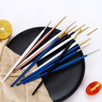 304 stainless steel chopsticks household stainless steel non-slip anti-scalding chopsticks creative tableware colored chopsticks Portugal