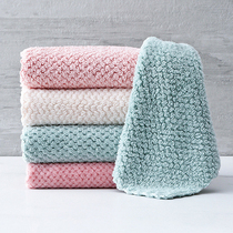 Double-sided dishcloth housework coral velvet scouring cloth water-free kitchen rag non-stick oil easy to clean artifact