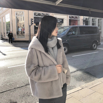 MSbeast imported purple label velvet mink fur womens short profile hooded mink coat mink winter