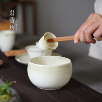 Rock Shangfang Grass Wood Ash Ceramic Tea Set Cup Wash Kung-fu Porcelain with small number of tea washed and washed