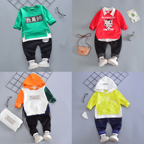 2019 New childrens clothing men autumn children long sleeve trousers set 2 pieces 1-5 year old baby children spring and autumn set tide