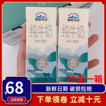 Xinjiang Ximu Tianshan pure milk 200ml * 20 boxes of whole box 0 added raw milk Corps students nutrition breakfast