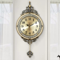 American metal wall clock living room creative trend fashion atmosphere personality watch household mute European retro wall clock