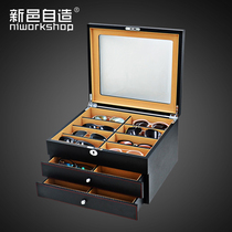 Xinyi self-made sunglasses box multi-grid large-capacity glasses storage box with frame photo Nantong real estate cold-drawn round