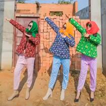 Net red autumn and winter with air-conditioned room collar middle-aged elderly ladies big square scarf face small grandmother headscarf old fashioned