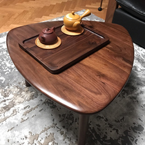 Nordic Black Walnuts Wood Tea Table High And Low Composition Ins Style Personality Creativity Mini Triangle Oval Tea Table Edge A Few