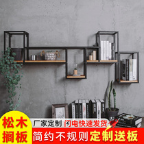 Iron wine rack wall hanging bookshelf home restaurant red wine rack decoration wine cabinet wall hanging background wall wall rack