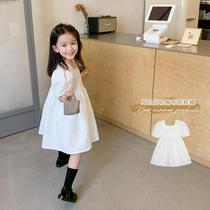 2021 Youngster Girl Temperament Style Style Dress Code Dress Summer Dress New CUHK Youngster Han Royalty White Long Skirt