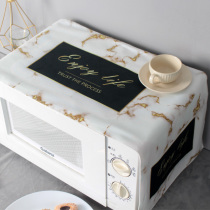 MZao marbled INS Nordic wind microwave oven dust cloth art oil-proof oven cover European-style cover boutique